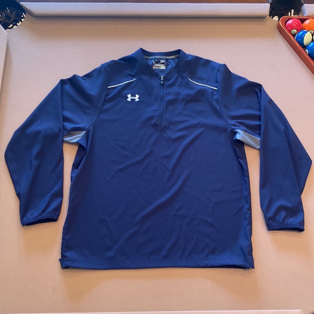 Under Armour quarter-zip navy blue pullover, size medium